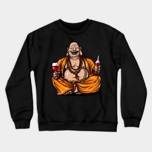 Buddha Drinking Wine Crewneck Sweatshirt